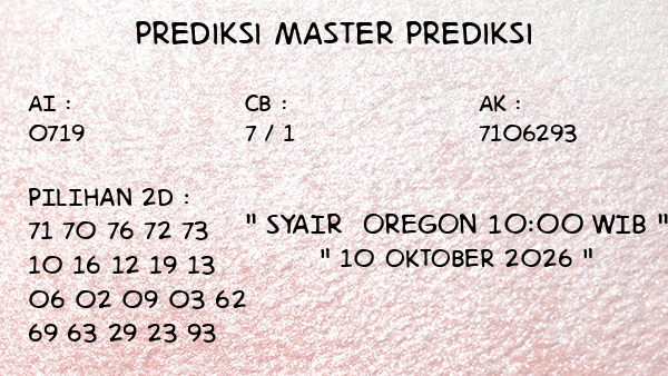 Prediksi Oregon 10:00 WIB