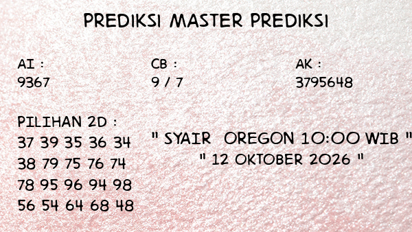 Prediksi Oregon 10:00 WIB