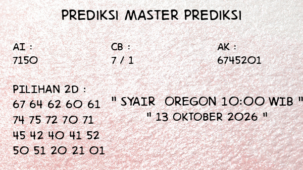 Prediksi Oregon 10:00 WIB