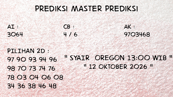 Prediksi Oregon 13:00 WIB