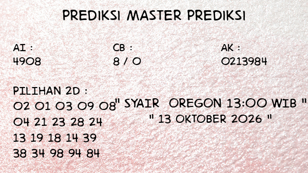 Prediksi Oregon 13:00 WIB