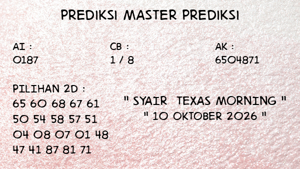Prediksi Texas Morning