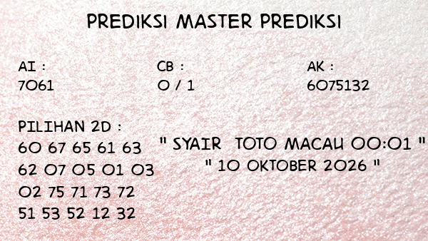 Prediksi Toto Macau 00:01