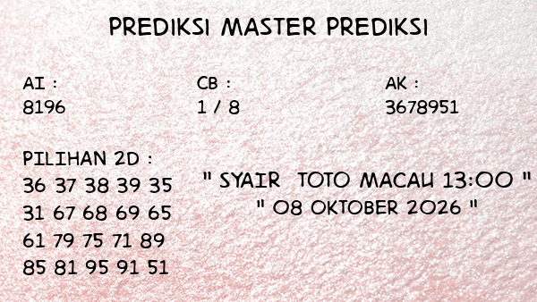 Prediksi Toto Macau 13:00