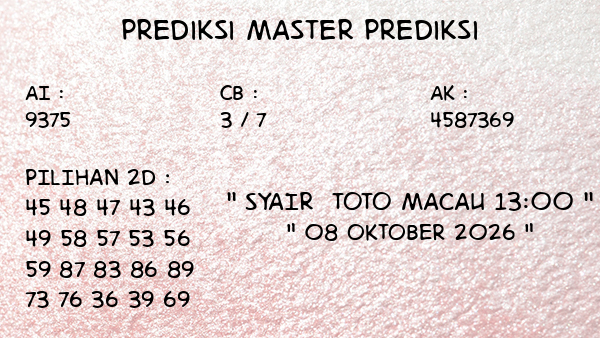 Prediksi Toto Macau 13:00