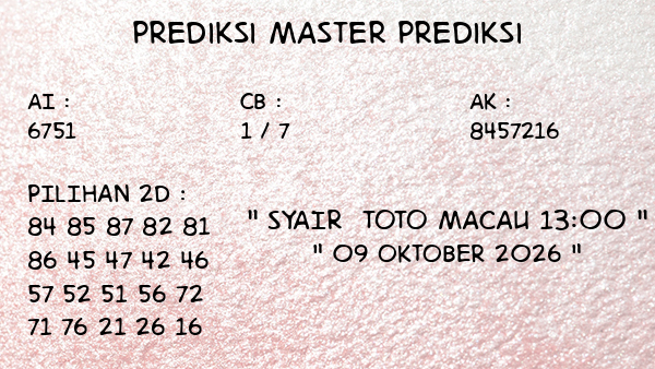 Prediksi Toto Macau 13:00