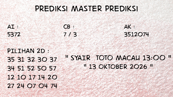 Prediksi Toto Macau 13:00