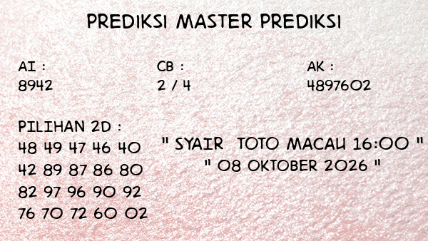 Prediksi Toto Macau 16:00