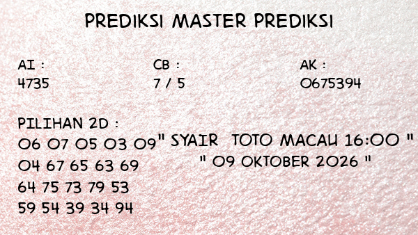Prediksi Toto Macau 16:00