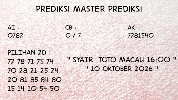 Prediksi Toto Macau 16:00