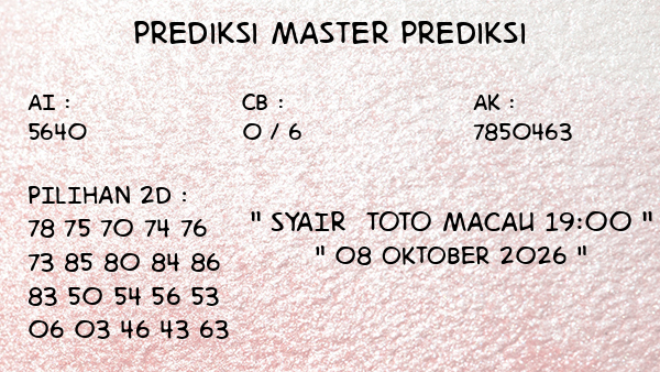 Prediksi Toto Macau 19:00