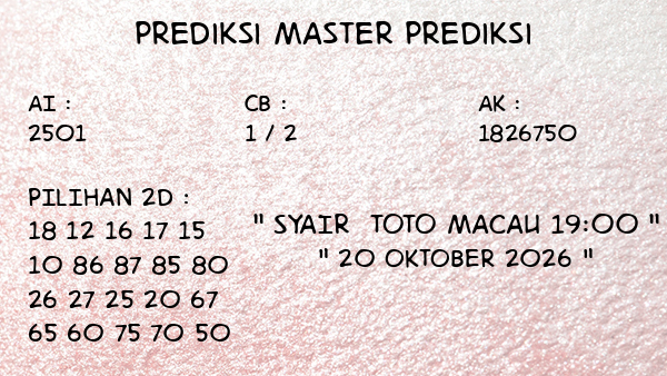 Toto Macau 19:00 Selasa