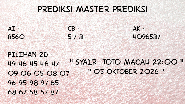 Prediksi Toto Macau 22:00