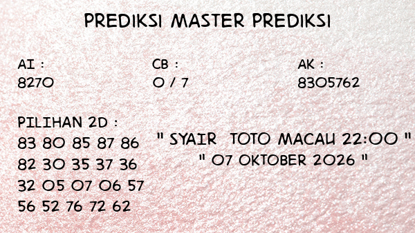 Prediksi Toto Macau 22:00