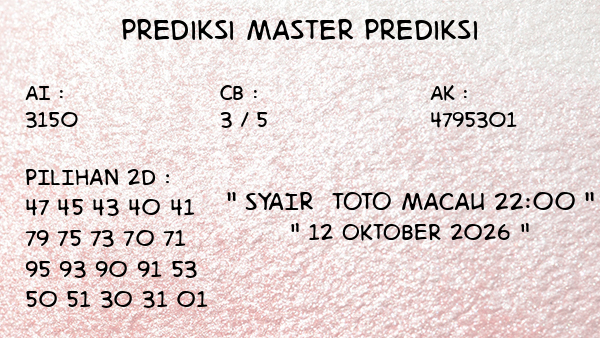 Prediksi Toto Macau 22:00